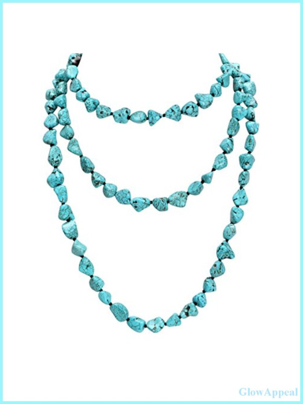 POTESSA Long Knotted Stone Multi-Strand Necklace Handmade Jewelry